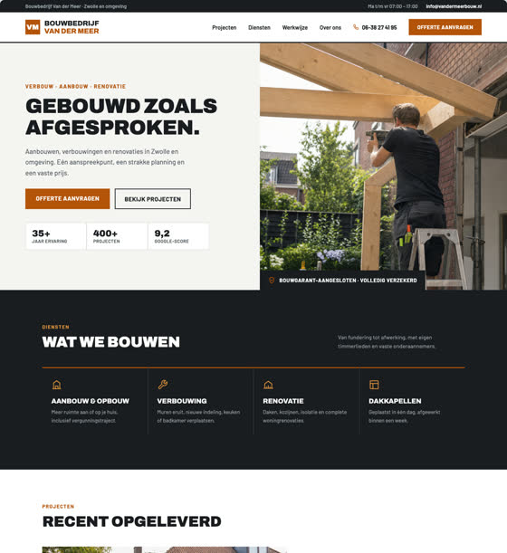 Voorbeeld: Bouwbedrijf Van der Meer