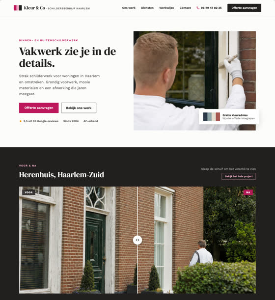 Voorbeeld: Schildersbedrijf Kleur & Co